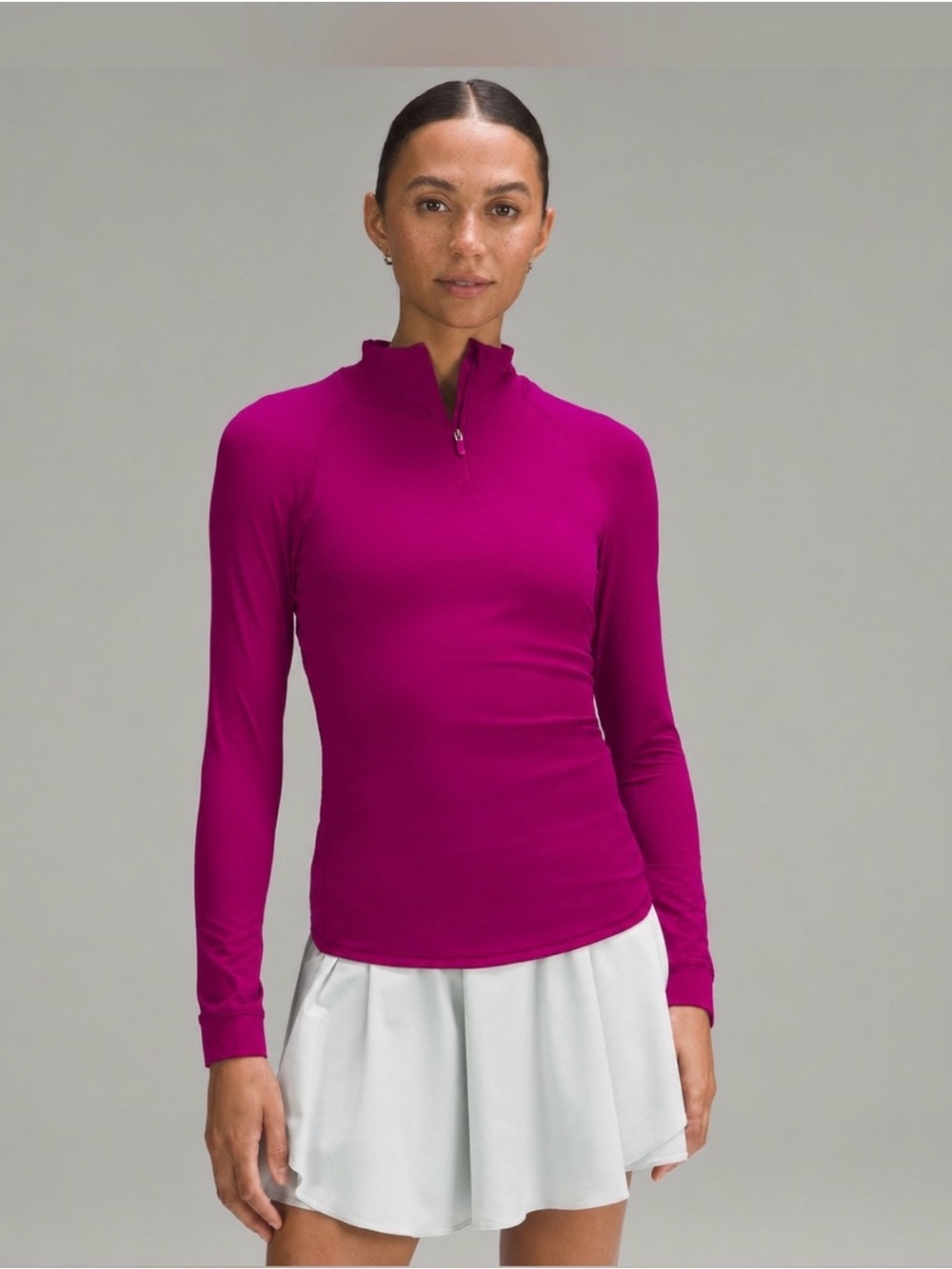 Lululemon Size 6 Nulux Tennis Long Sleeve Half Zip in Pink